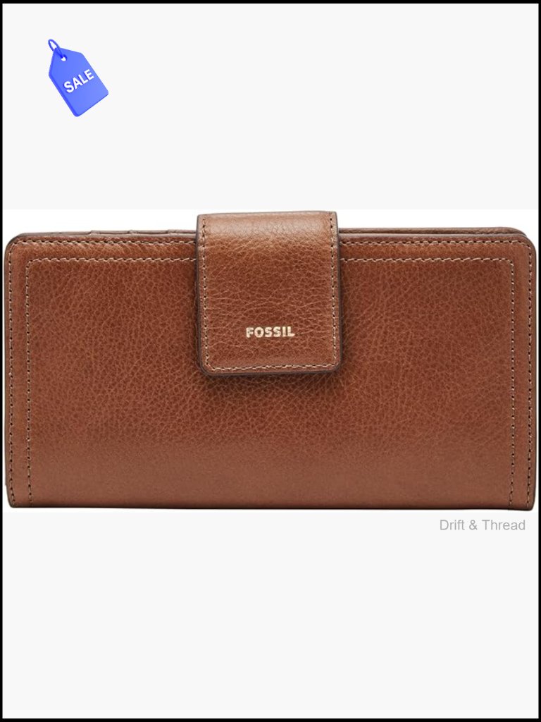 Genuine Leather Rfid Blocking Tab Clutch Wallet With 12 Card Slots